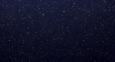 Dark blue background with gold dots creates elegant design