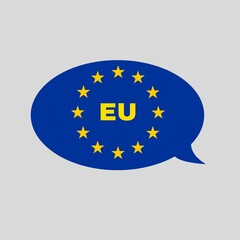european union flag speech bubble