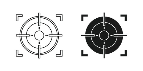 Collection of crosshair and target icons for focus aim and accuracy