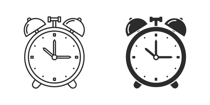 Collection of alarm clock icons for time reminders and scheduling