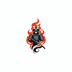 Fototapeta premium Samurai Burning Logo