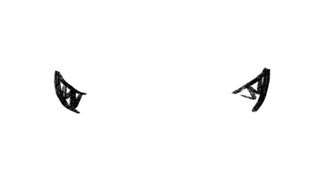 Animated Hand-Drawn Devil Horns Scribble Loop Video on a White Background, evil, demon, mischief, naughty, trick, impish, occult, fantasy, villain, cosplay, costume, halloween, monster, magic, symbol