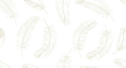 Obraz premium Elegant Feather Pattern in Soft Neutral Tones for Stylish Design Projects
