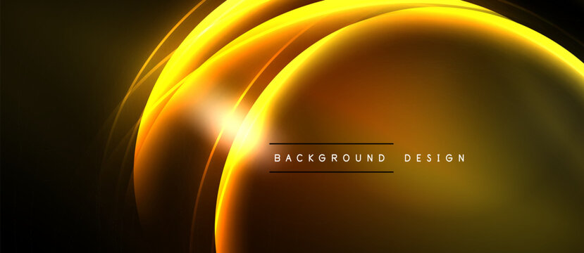 Abstract golden lines create dynamic wave effect. Dark background emphasizes bright illumination, modern design element.