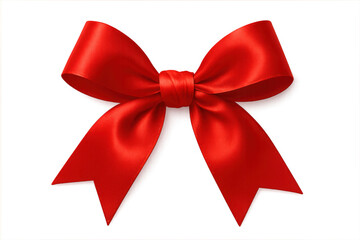 Red ribbon bow decorating a holiday present