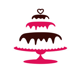 Sweet Tiered Love Wedding Cake Logo design