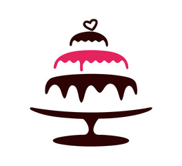 Sweet Tiered Love Wedding Cake Logo design