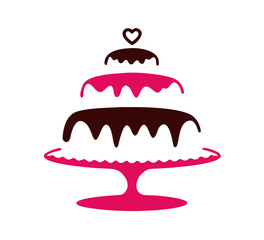 Sweet Tiered Love Wedding Cake Logo design
