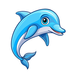 Fototapeta premium Dolphin vector illustration in cartoon, clipart, and line art styles