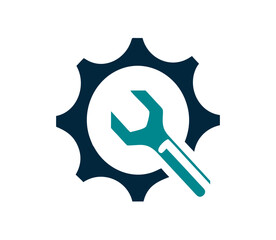 Wrench and gear logo template icons