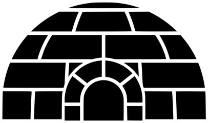 house illustration igloo silhouette winter logo snow icon nature outline ice landscape cold sky dome arctic shelter white north shape for vector graphic background © blacksilhouette