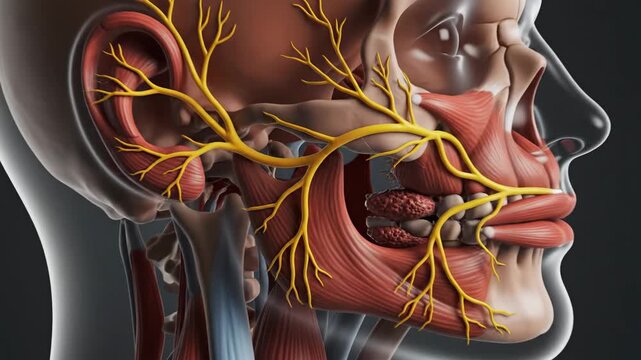 Medical Animation of the Human Stylomastoid Foramen and Facial Nerve Anatomy