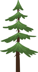 simple cartoon green tree icons, nature flat vector illustration design