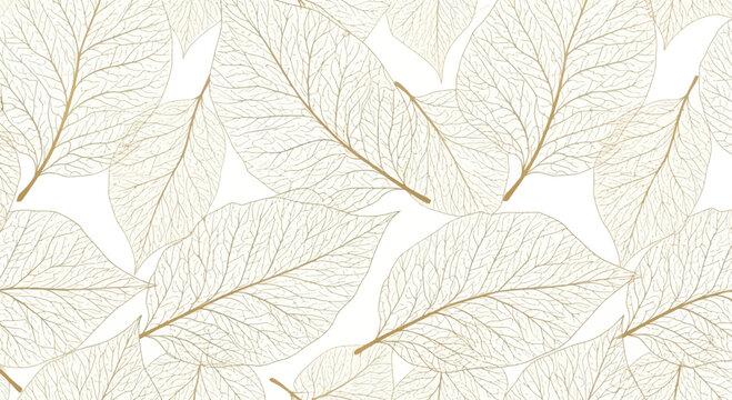 Delicate gold-embossed leaf pattern emphasizing intricate vein details on a soft background