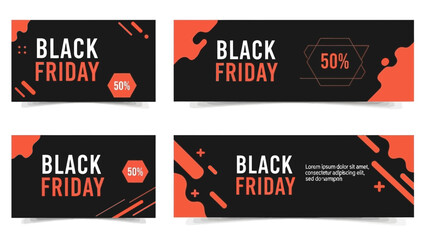 Exciting Black Friday sale banners for your business, featuring vibrant design elements and a special 50% off promotion to drive sales this holiday season