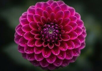 Vibrant magenta dahlia flower with intricate petal layers