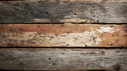 Detailed shot of weathered wood planks with knots and aged patina