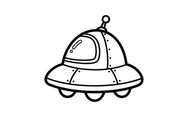 Fototapeta premium Futuristic linear ufo design with antenna