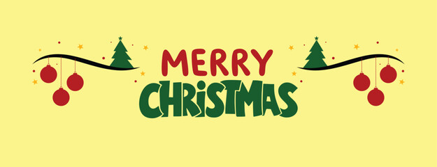 Merry Christmas Vector illustration for website banner, social media banner, covers, greeting card, posters, business and marketing material. Christmas Background Banner