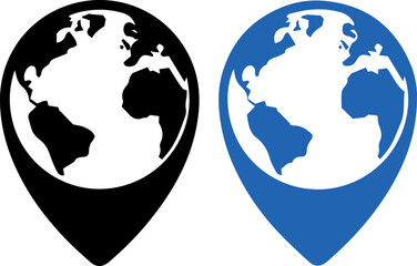 earth globe map pointer icon, silhouette vector design