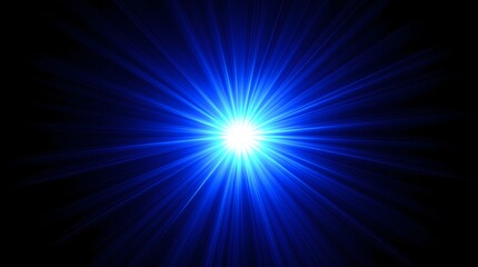 Intense blue radial light burst from exact center