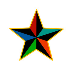 colorful star vector with trendy design