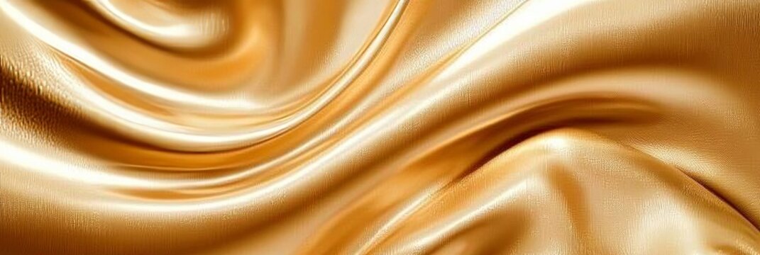 Golden Elegance Abstract Silky Fabric with Smooth Texture and Luxurious Surface for Art Display - Powered by Adobe