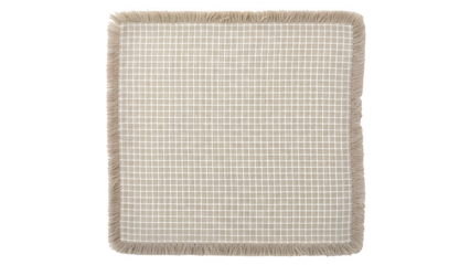 Beige and white woven mat texture on transparent background for design elements