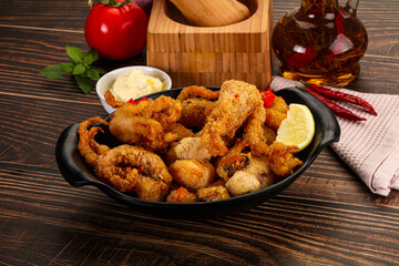 Fritto misto - deep fried seafood mix