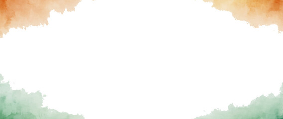 indian watercolor border in orange and green for Indian theme design: indian, flag, republic, independence, day, png