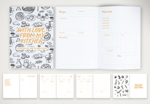 Hand-Drawn Recipe Book Template