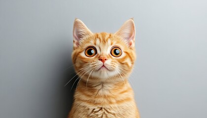 Obraz premium Charming Ginger Cat Portrait Capturing Playful Expressions and Adorable Features in Natural Light