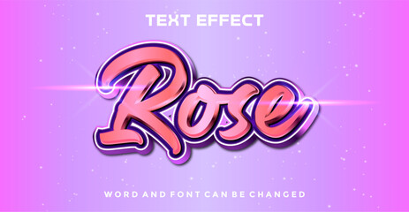 Rose editable text effect