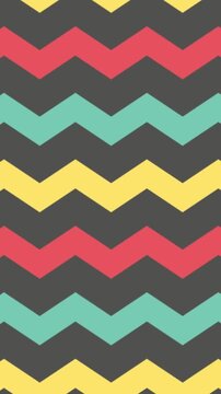 Colorful zigzag pattern design with gray background