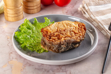 Roasted cod fish fillet piece