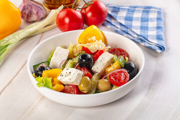 Greek salad with feta cheese
