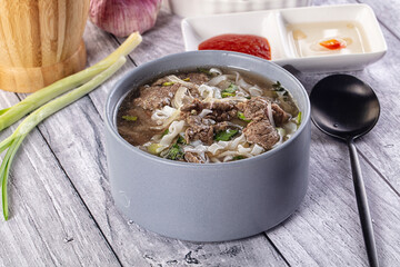 Vietnamese Pho Bo soup with beef