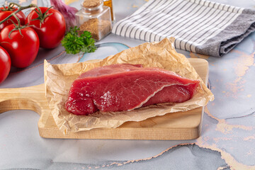 Raw beef meat fillet piece