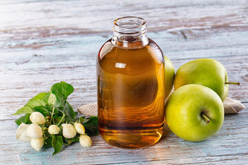 Apple yellow juice in the glass