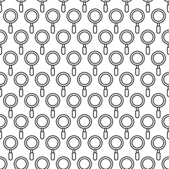 Magnifying glass pattern of simple outline icons. Loupe seamless repeating background. Vector illustration.