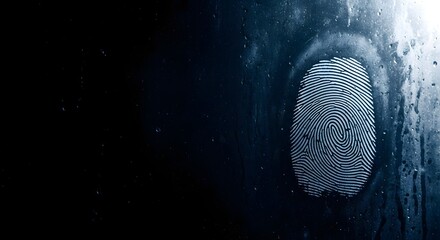 Gritty close-up of a human fingerprint on a dark, wet, and smudged surface, symbolizing critical evidence for a human trafficking awareness concept