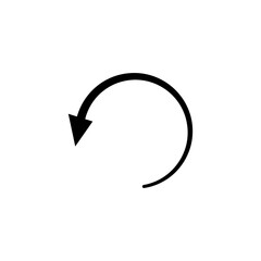 Thin long semi circle arrow. Vector illustration.
