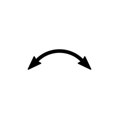 Dual semi circle arrow. Vector illustration. Semicircular curved thin long double ended arrow.