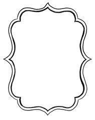 Ornamental Retro Black Frame for Invitation and Cover Design on a Transparent Background.