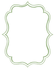 Ornamental Retro Green Frame for Invitation and Cover Design on a Transparent Background.