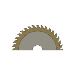 A circular saw blade. Vector logo and icon with half sawblade. Isolated illustration on white background.