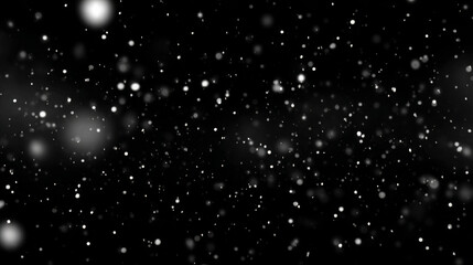 Fototapeta premium A snow overlay with falling flakes on black, designed for winter or holiday visuals.