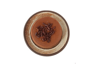 a plate of chocolate cheesecake