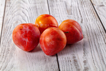 Ripe sweet juicy fresh purple plums