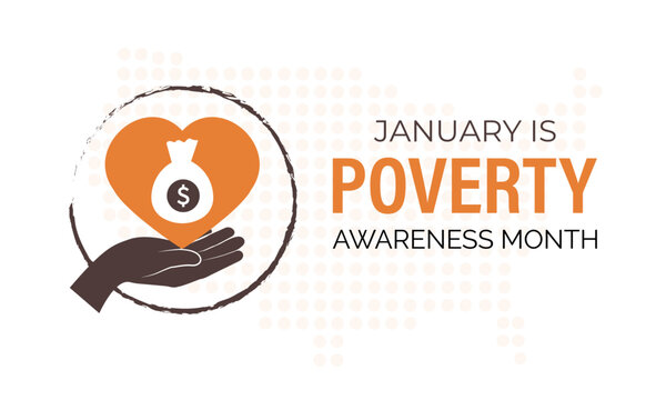 An illustration on the theme of Poverty Awareness Month, observed every January. Creating banners, posters, cards, and backgrounds for holidays, events, and holidays - Powered by Adobe